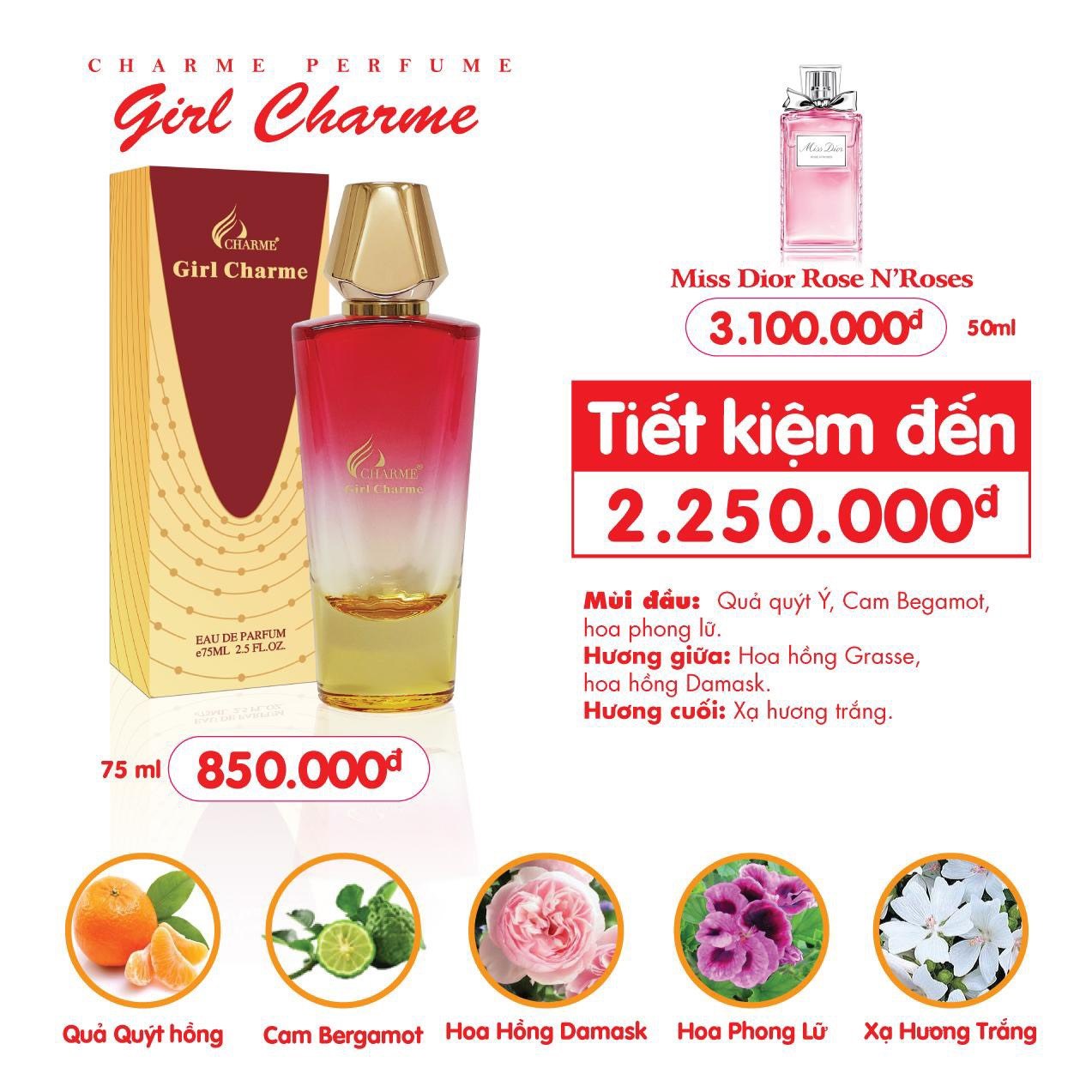[Charme] Nước Hoa Nữ Charme Girl Charme 75ml